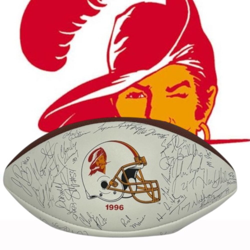 Vintage 1996 Tampa Bay Buccaneers Throwback NFL Autographed Team Football READ